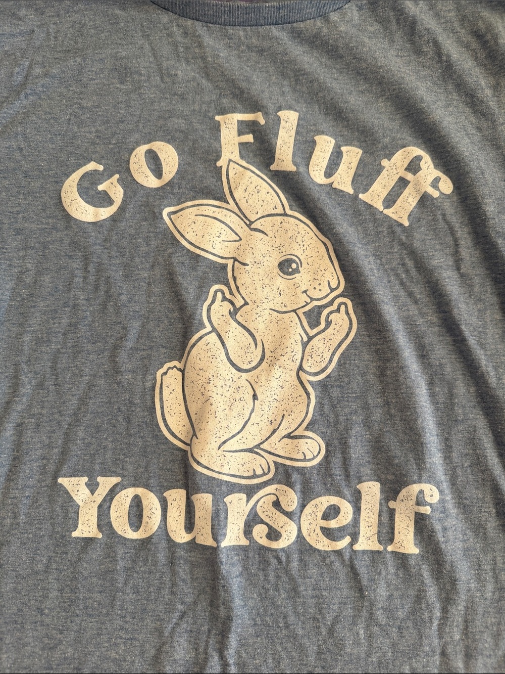 “Go fluff yourself “Cream Bunny Graphic and Slogan - Picture 2 of 3